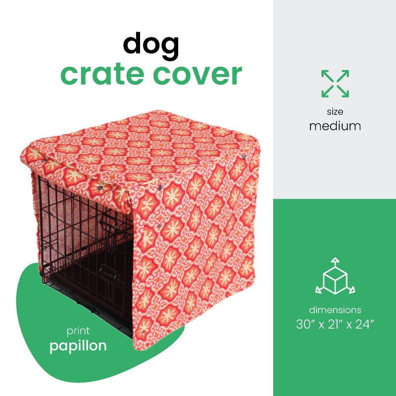 Molly Mutt Papillon Dog Crate Cover, 100% Cotton Canvas Cover with 2 Roll-Up Panels, Ideal for Dog or Cat Crate, Durable, Washable, and Free of Harmful Chemicals, 30" x 21" x 24" - Image 2